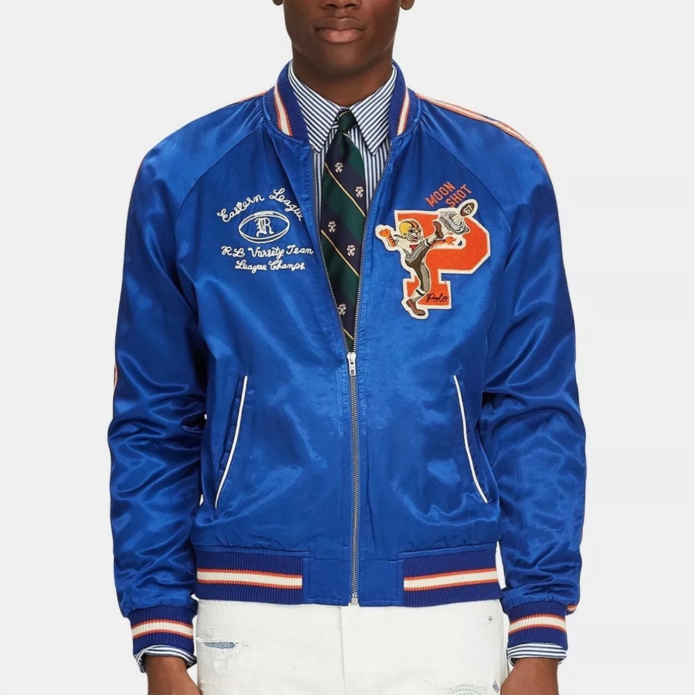 POLO RALPH LAUREN Satin Souvenir Varsity Jacket - Picture 1 of 8